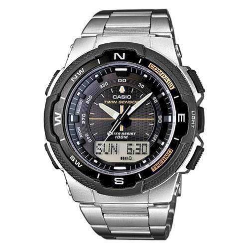 Image of satineret rustfri stål Collection / Pro-Trek quartz multifunktion (5269) Herre ur fra Casio